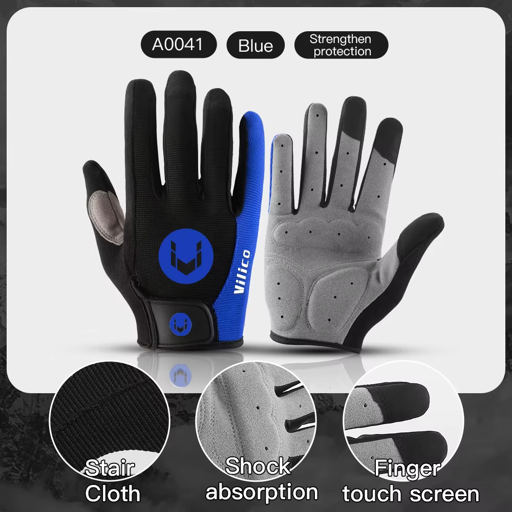 Winter MTB Cycling Gloves Men Touchscreen Long Finger Shockproof Non-Slip Warm