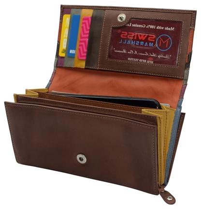 Women’s RFID Blocking Genuine Leather Wallet Large Capacity Card & Phone Holder