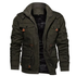Men’s Fleece-Lined Cargo Jacket Winter Hooded Coat Removable Cotton Liner Warm
