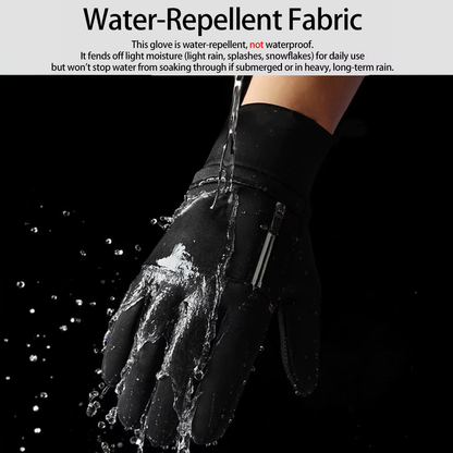 Winter Cycling Gloves Men Women Warm Touchscreen Windproof Water-Repellent Zip