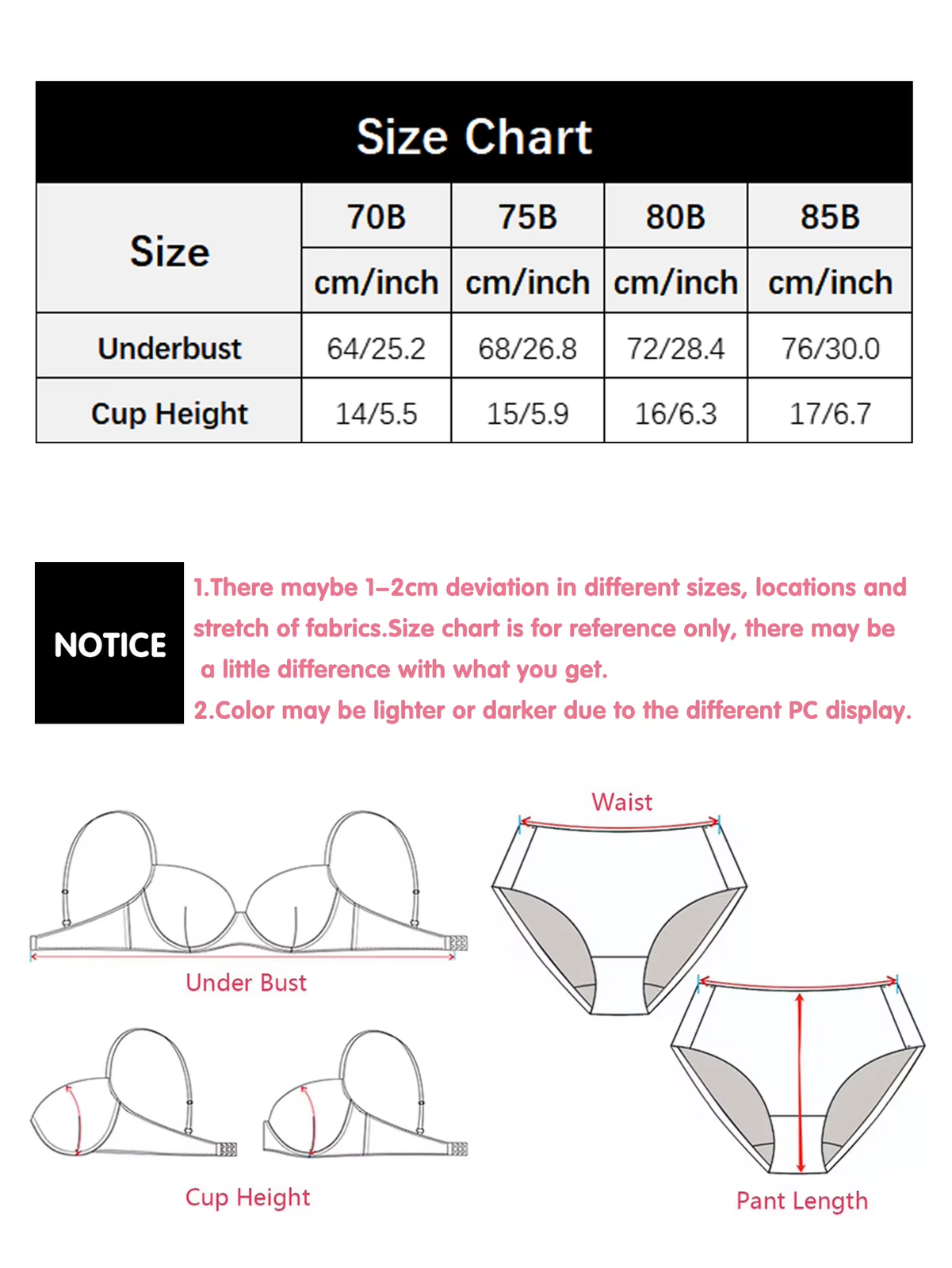 3-Pack Women’s Full Coverage Underwire T-Shirt Bra Soft Padded Everyday 70B-85B