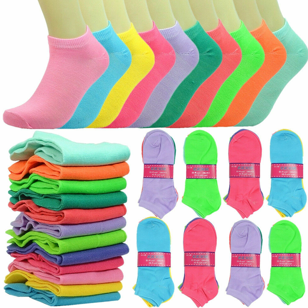 Women 6-12 Pairs Cotton Socks – Low Cut, Quarter & Ankle, Assorted , Size 9-11