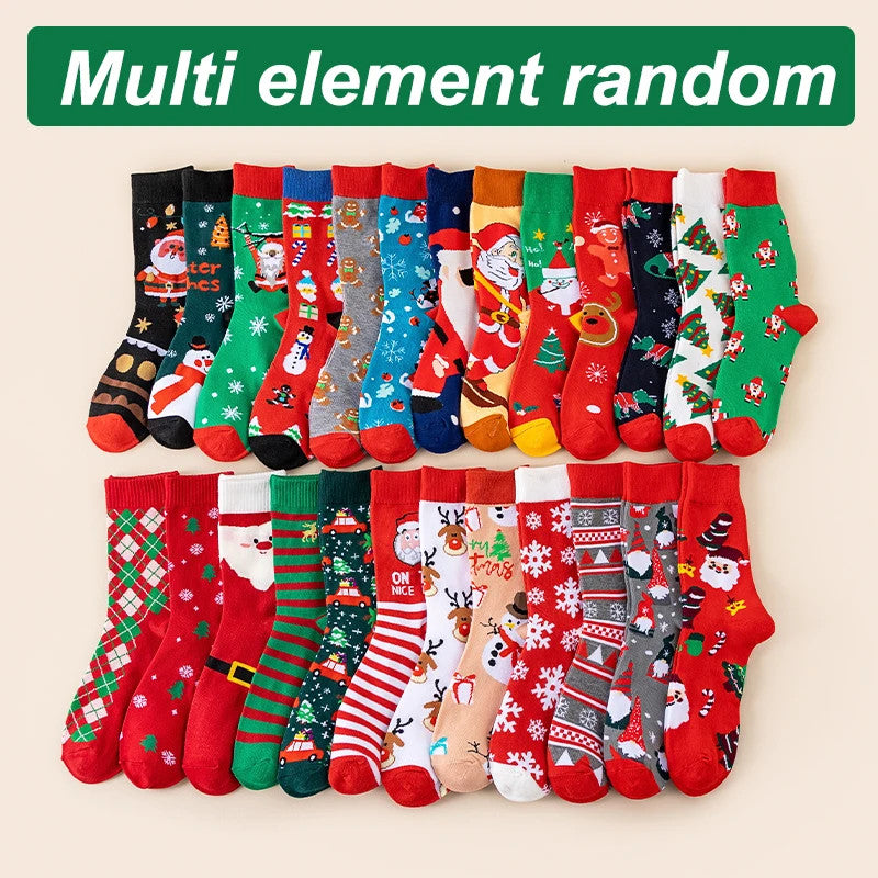 30 Pairs Christmas Cartoon Socks Set – Fun Holiday Warm Socks Gift for Men Women