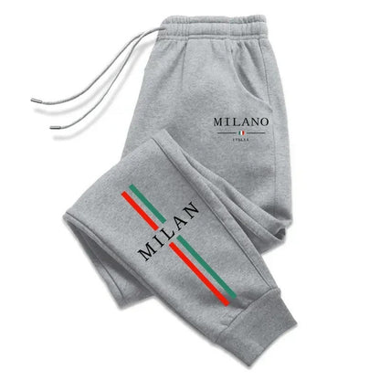 Milan City Print Jogger Pants Unisex Autumn Winter Casual Sports Sweatpants