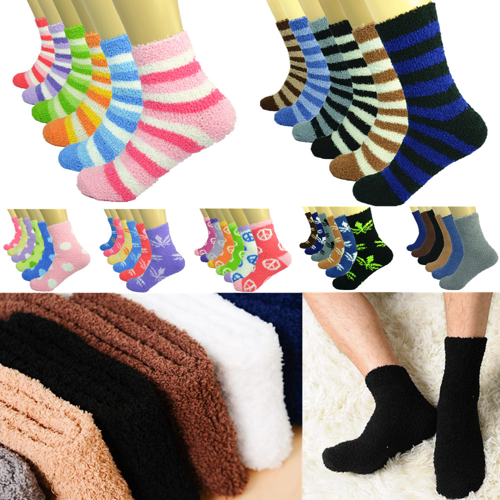 3-10 Pairs Men’s & Women’s Cozy Fuzzy Winter Socks – Soft, Warm Slipper One Size