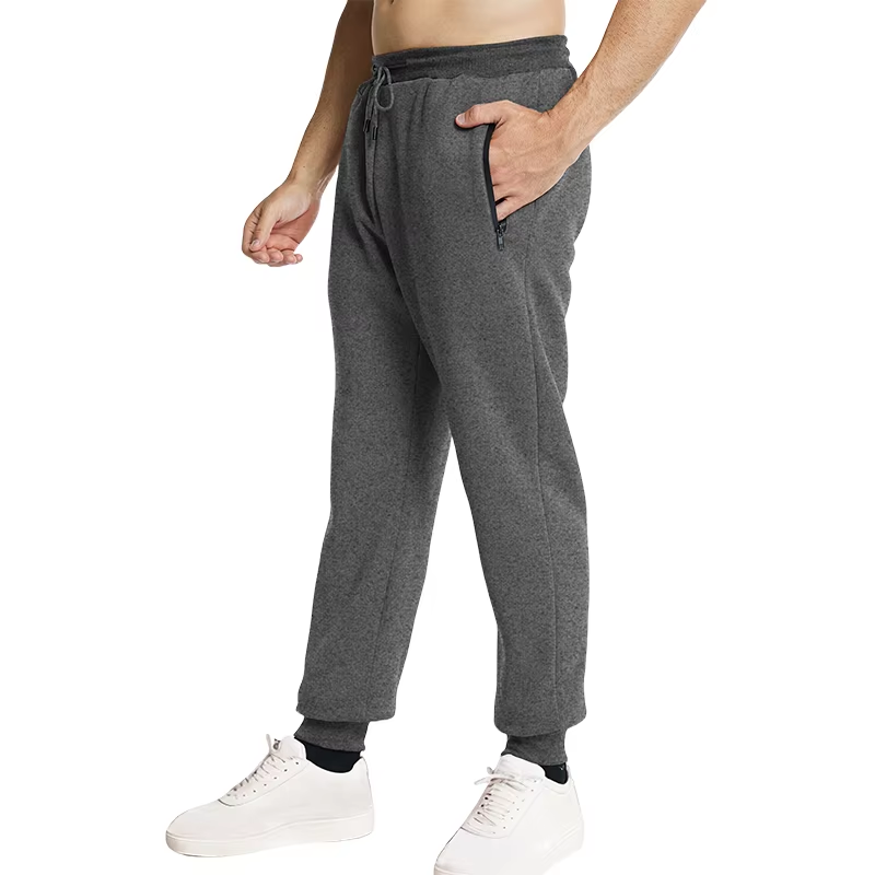 Men’s Sweatpants Joggers Track Pants Side Zipper Pockets Elastic Waist Gym