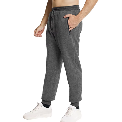 Men’s Sweatpants Joggers Track Pants Side Zipper Pockets Elastic Waist Gym