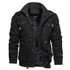 Men’s Fleece-Lined Cargo Jacket Winter Hooded Coat Removable Cotton Liner Warm