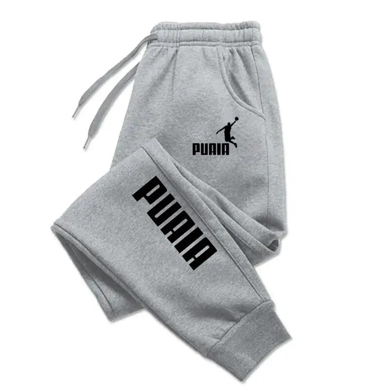 PUAIA Print Men’s Sport Joggers Autumn Winter Loose Fit Fitness Street Pants