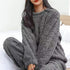 Women’s Soft Coral Velvet Jacquard Pajama Set Warm Winter Cozy Loungewear