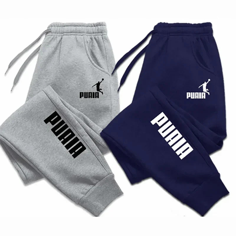 PUAIA Print Men’s Sport Joggers Autumn Winter Loose Fit Fitness Street Pants