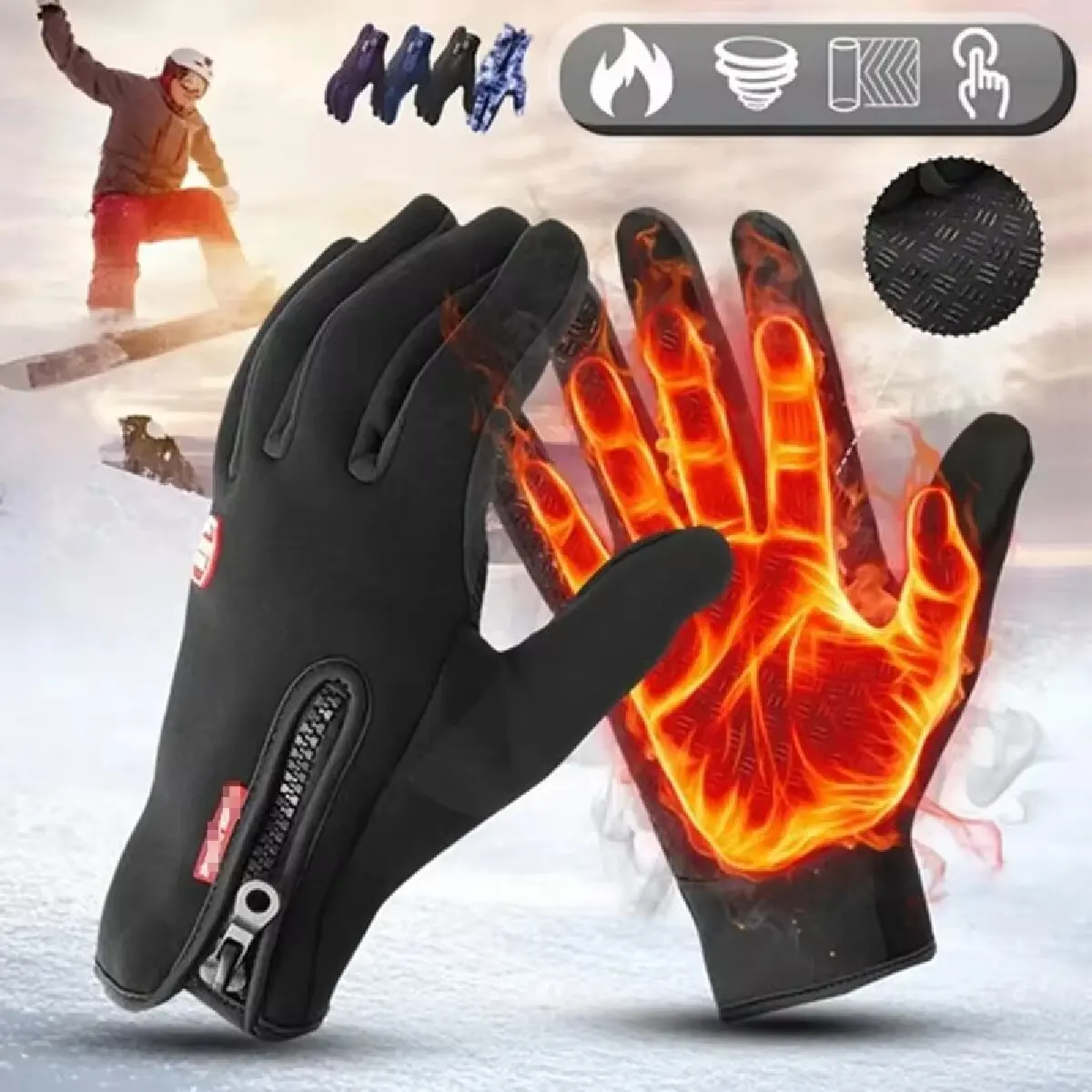 Winter Waterproof Touchscreen Gloves Men Women – Warm Windproof Non-Slip Cycling