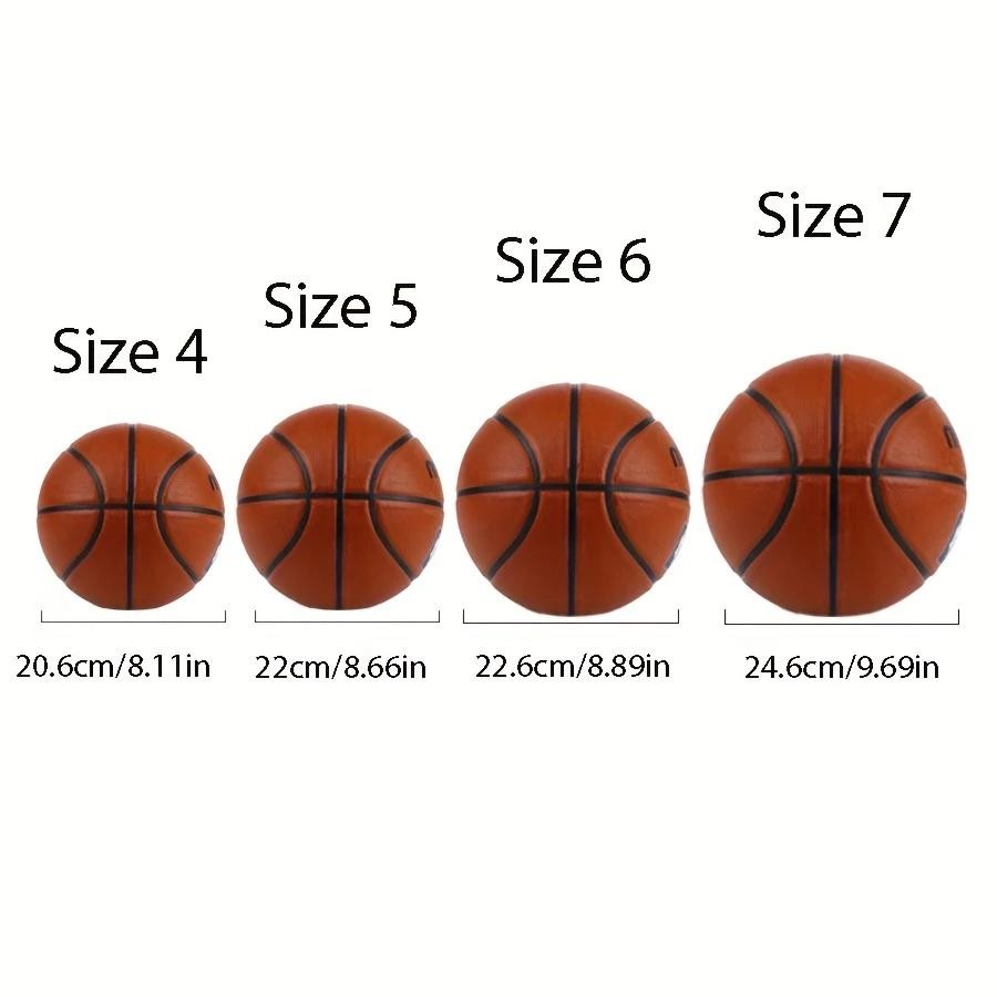 Official Rubber Basketball – Brown Size 4/5/6/7 Durable Sports Ball