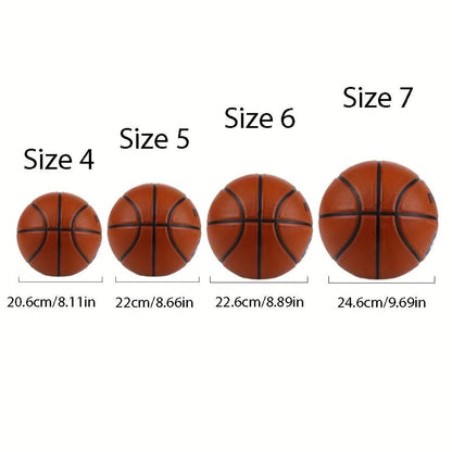 Official Rubber Basketball – Brown Size 4/5/6/7 Durable Sports Ball