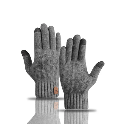 Winter Warm Touchscreen Knitted Gloves Men Velvet Thick Wool Cold-Proof Gloves