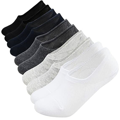 Men’s No-Show Invisible Socks – 3–12 Pairs, Low Cut Cotton, Nonslip Socks, White