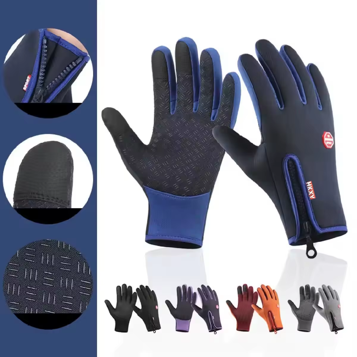 Winter Waterproof Touchscreen Gloves Men Women – Warm Windproof Non-Slip Cycling