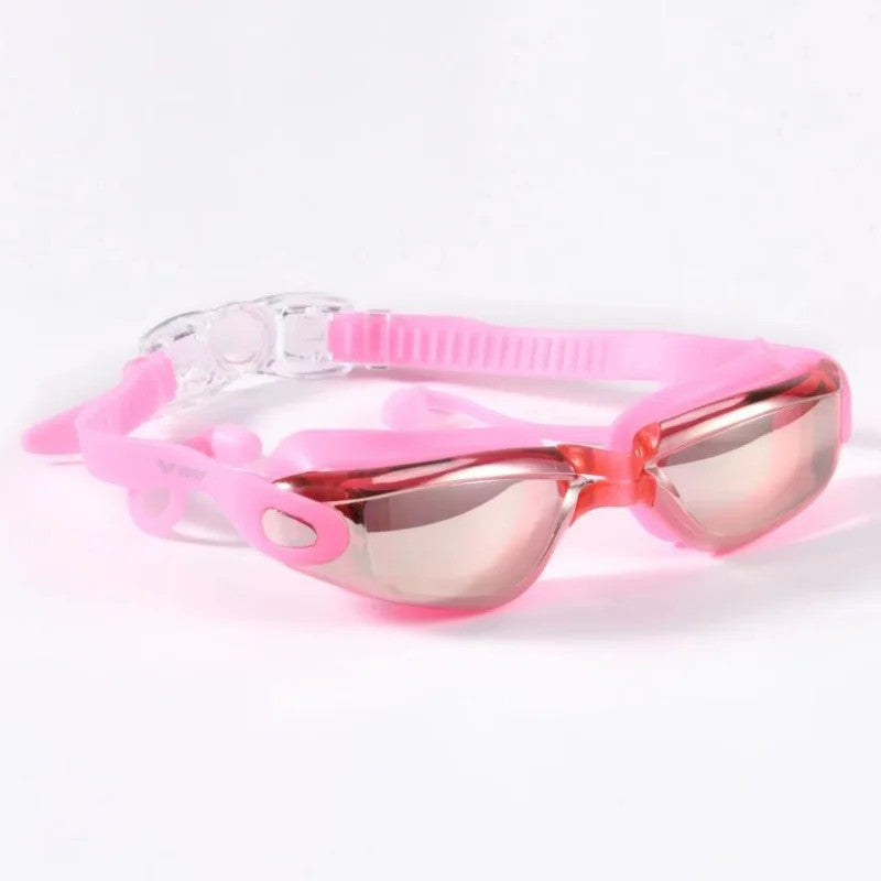 Pro Adult Anti-Fog Swimming Goggles with Earplugs, Leak-Proof UV Eyewear