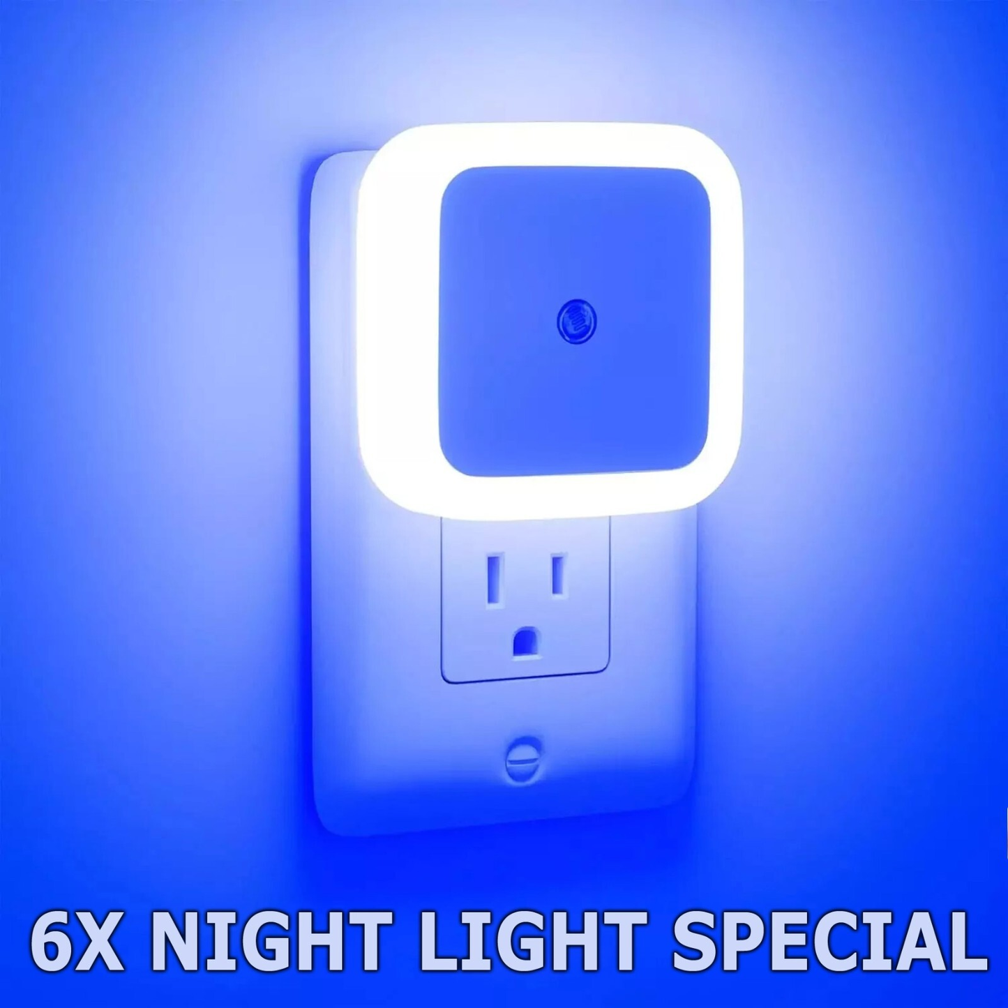 6 Pack LED Night Light Plug-In Dusk to Dawn Sensor Lamp for Bedroom, Kitchen