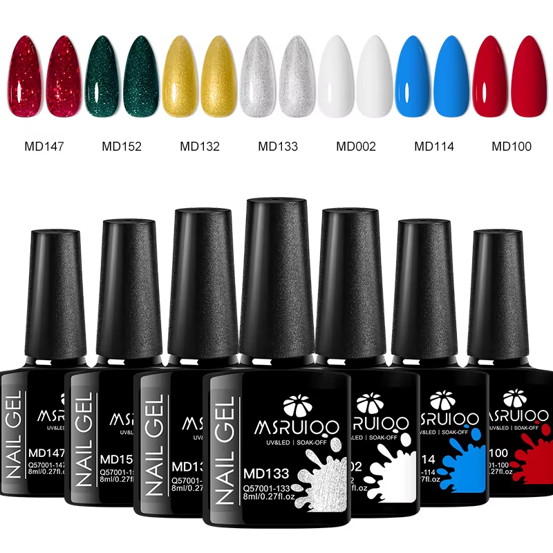 7Pcs UV Gel Nail Polish Set Soak Off Long Lasting DIY Manicure Painting Kit Pack