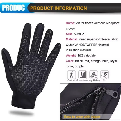 Winter Waterproof Touchscreen Gloves Men Women – Warm Windproof Non-Slip Cycling