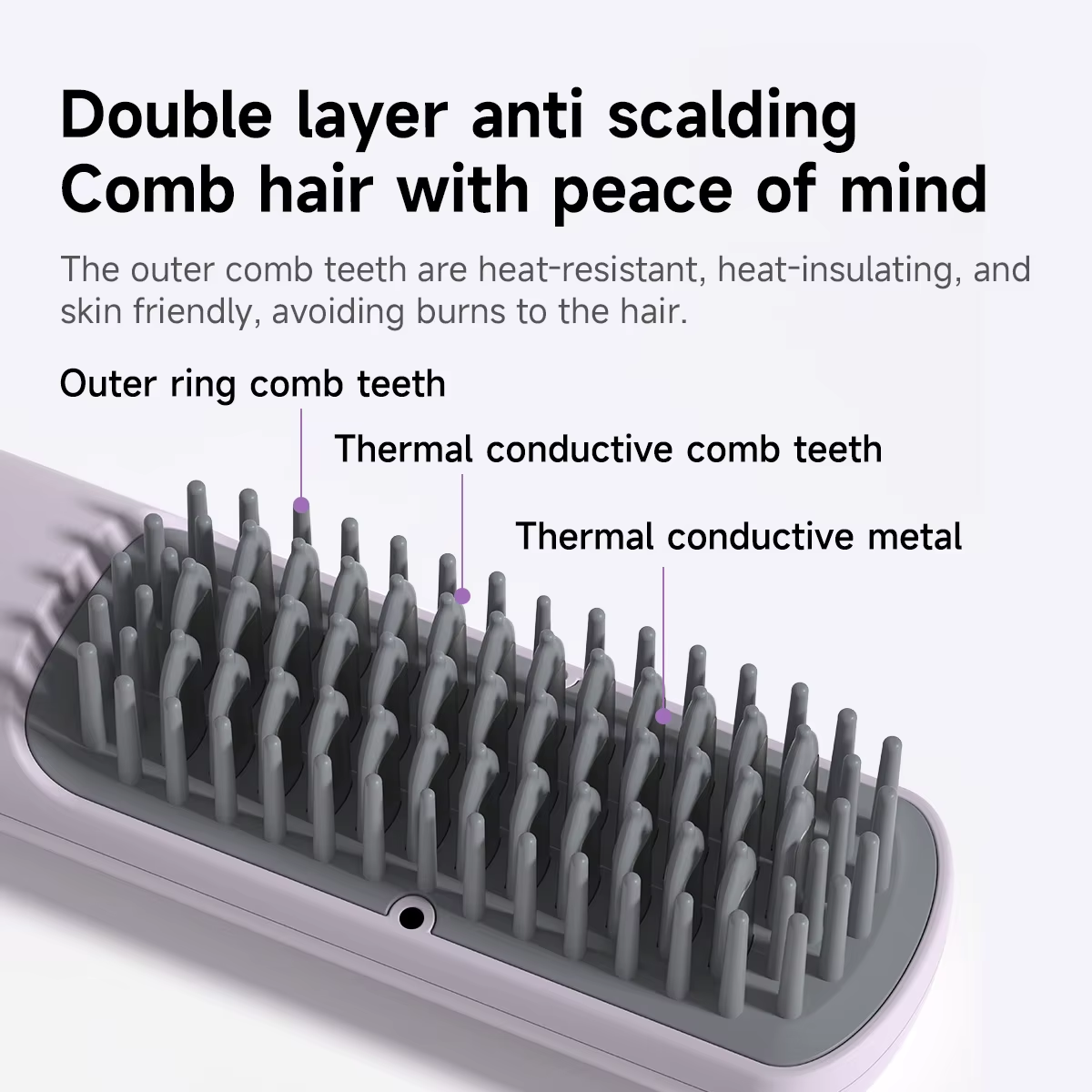 DOCOLAB Cordless 2-in-1 Straightener & Curler USB Ionic Brush 30s Heat-Up