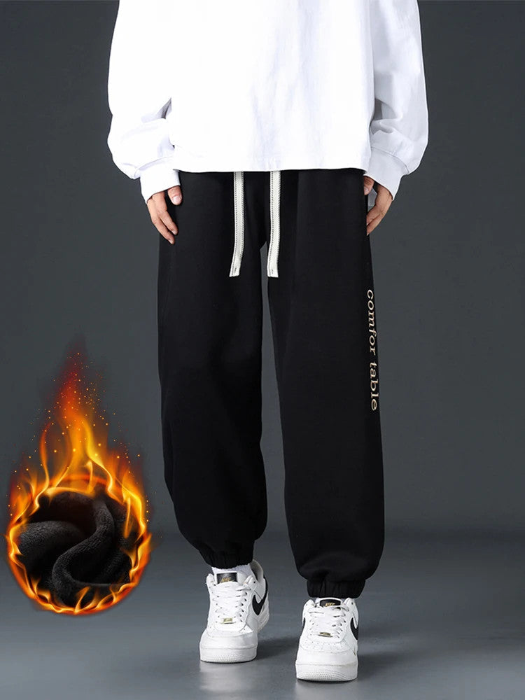 Men’s Winter Fleece Jogger Pants Thick Warm Knitted Sweatpants M–8XL