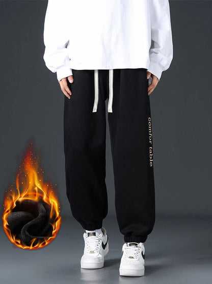 Men’s Winter Fleece Jogger Pants Thick Warm Knitted Sweatpants M–8XL