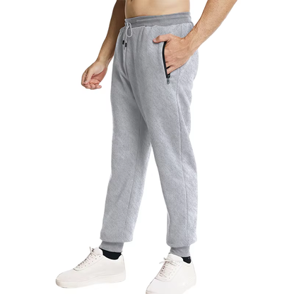 Men’s Sweatpants Joggers Track Pants Side Zipper Pockets Elastic Waist Gym
