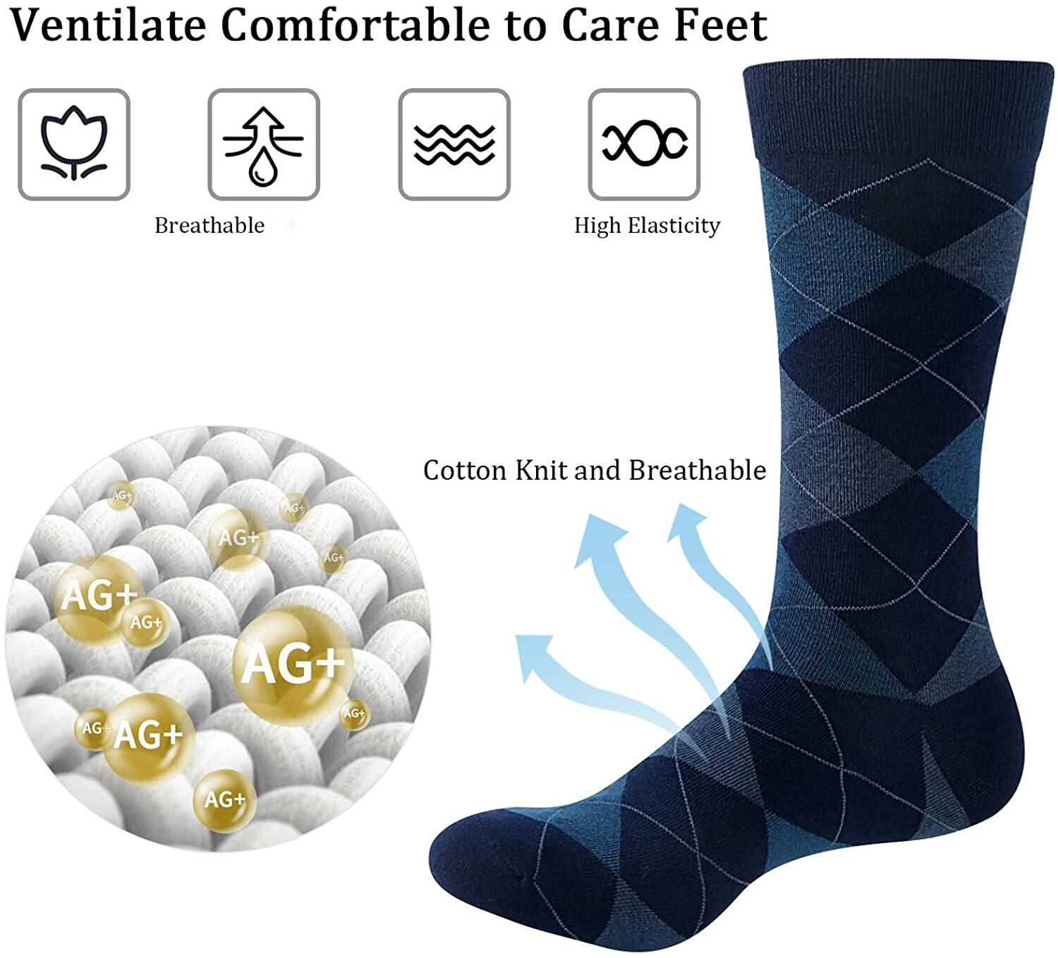 Men’s Solid Black Cotton Socks – 3–12 Pairs, Casual Formal Socks, Size 10–13