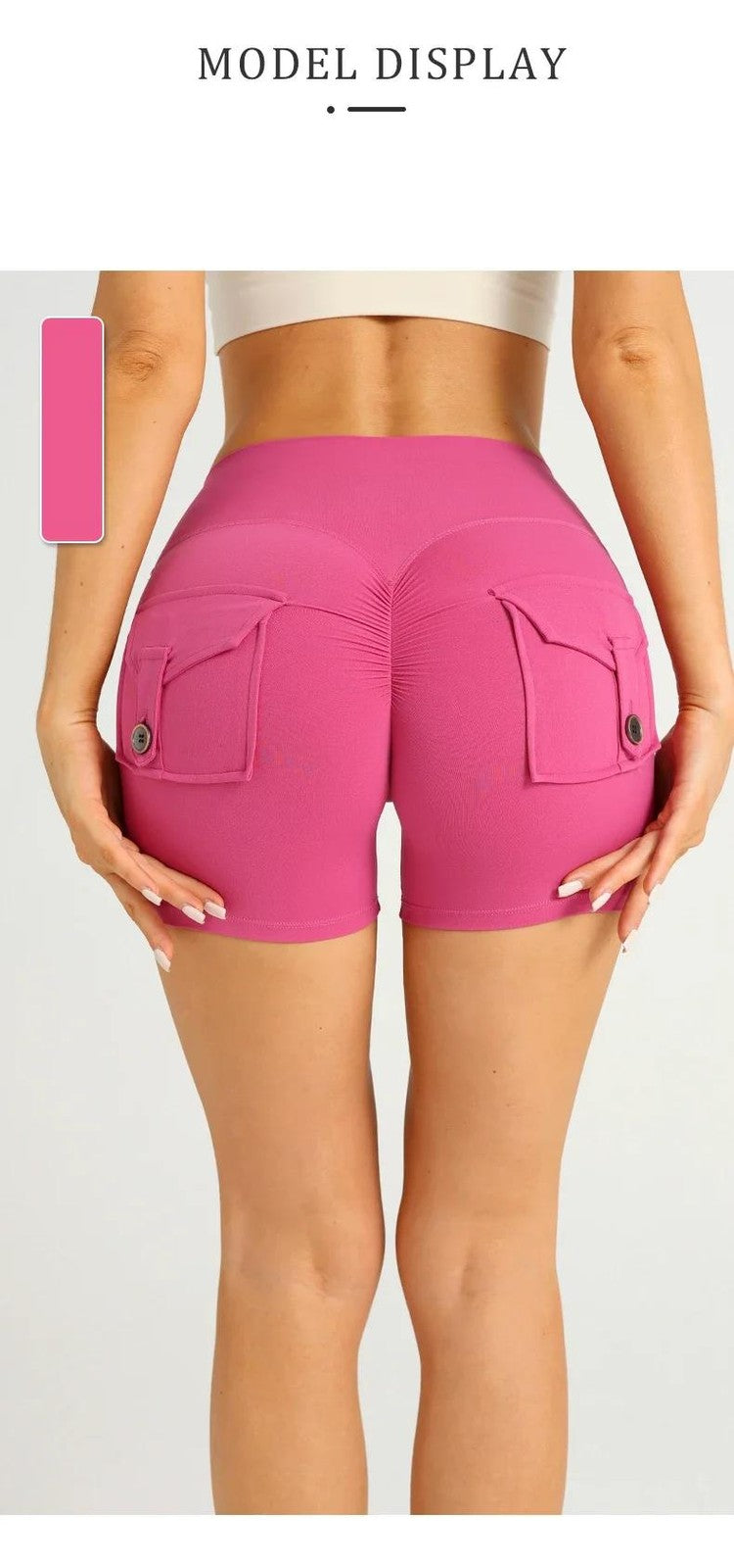 High Waist Yoga Shorts with Pockets Gym Workout Sports Tights Exercise Fitness