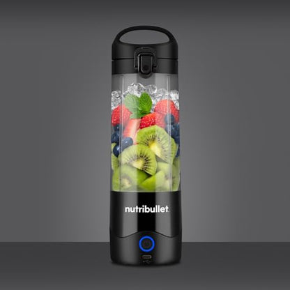 nutribullet Portable Blender in Black - Powerful Extractor Blade, 475ml Cup, To-Go Lid, USB-C Charging Cable & User Guide - Delivers 15+ Blending Cycles - Healthy Shakes On The Move