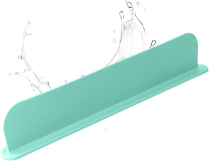 Kitchen Sink Splash Guard Silicone Sink Water Splash Guard Splatter Baffle Board With Sponge Holder For Home Countertop Protector(mint green)