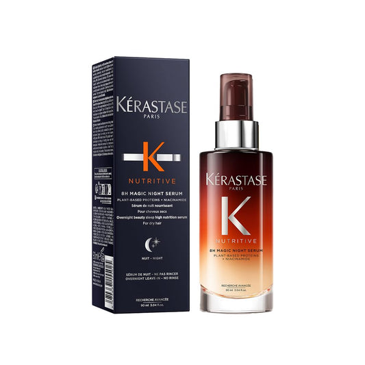 Kérastase Nutritive Nourishing Hair Serum with Niacinamide, Overnight Leave-In Treatment for Dry Hair, Lightweight and Non-Greasy, 8H Magic Night Serum, 90 ml