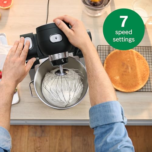 Bosch Series 6 MUMS6ZM00G Stand Mixer with Intelligent Sensing Technology and Integrated Scale, Professional Patisserie Set Included, 1600W. Black/Silver Stainless Steel