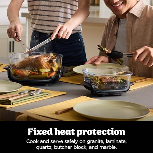 Ninja CRISPi Portable Air Fryer, 3.8L, 4-in-1: Air Fry, Roast, Keep Warm, Recrisp, Space Saving Compact Design, 2x Removable Glass Containers & Lids, 1700W, Cyber Space Blue FN101UKGY