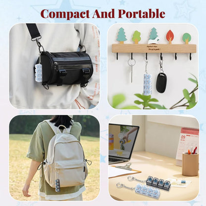 2 Pcs Keyboard Fidget Toy for Adults Fidget Keyboard Clicker Toys with LED Lights Keychain Stress Relief for Anxiety Decompression (Black and White)