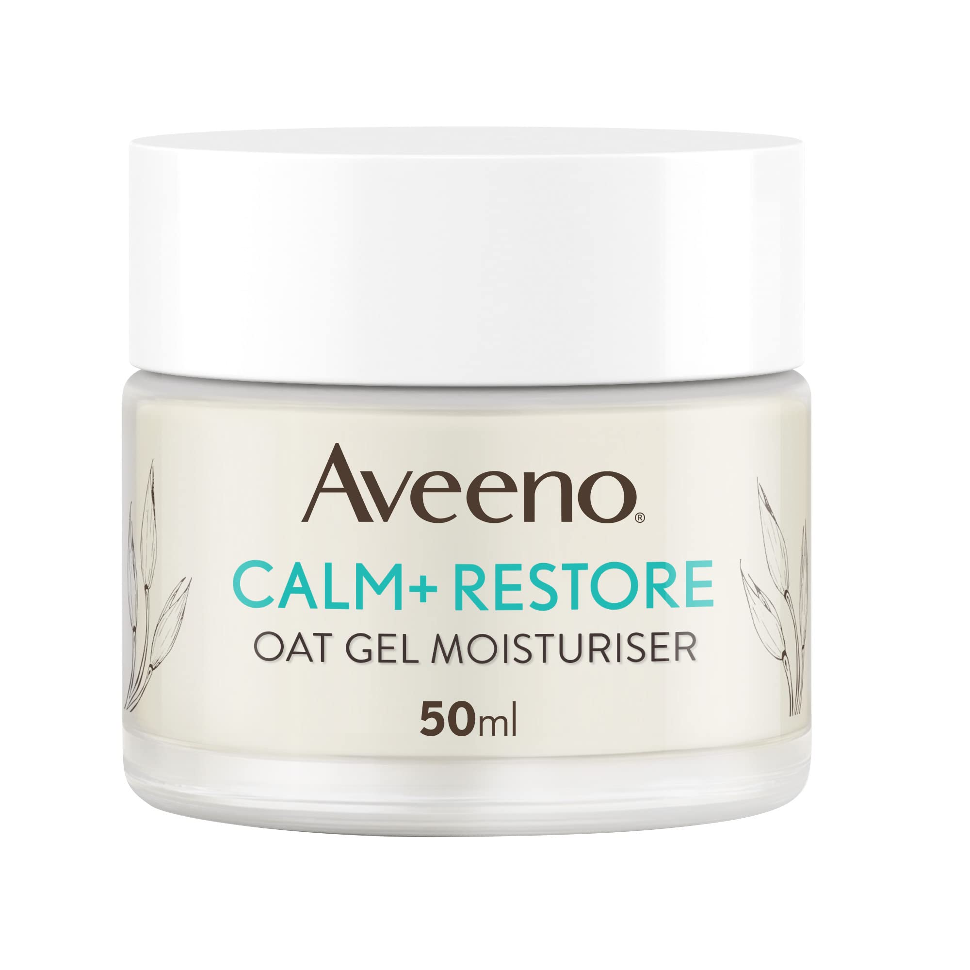Aveeno Face Calm+Restore Oat Gel Moisturiser (1x 50ml), Face Moisturiser to Instantly Soothe and Replenish the Skin's Moisture Barrier, Intensely Nourishing Day Cream, Suitable for Sensitive Skin