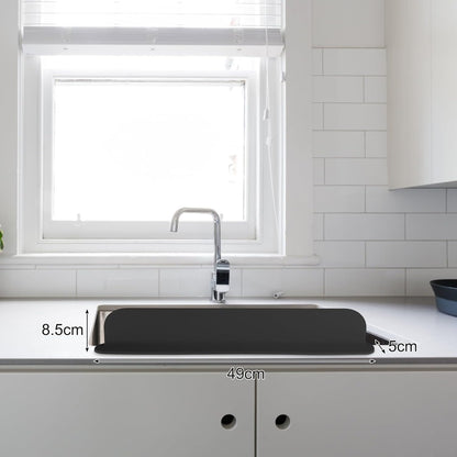 Kitchen Sink Splash Guard Silicone Sink Water Splash Guard Splatter Baffle Board With Sponge Holder For Home Countertop Protector(mint green)