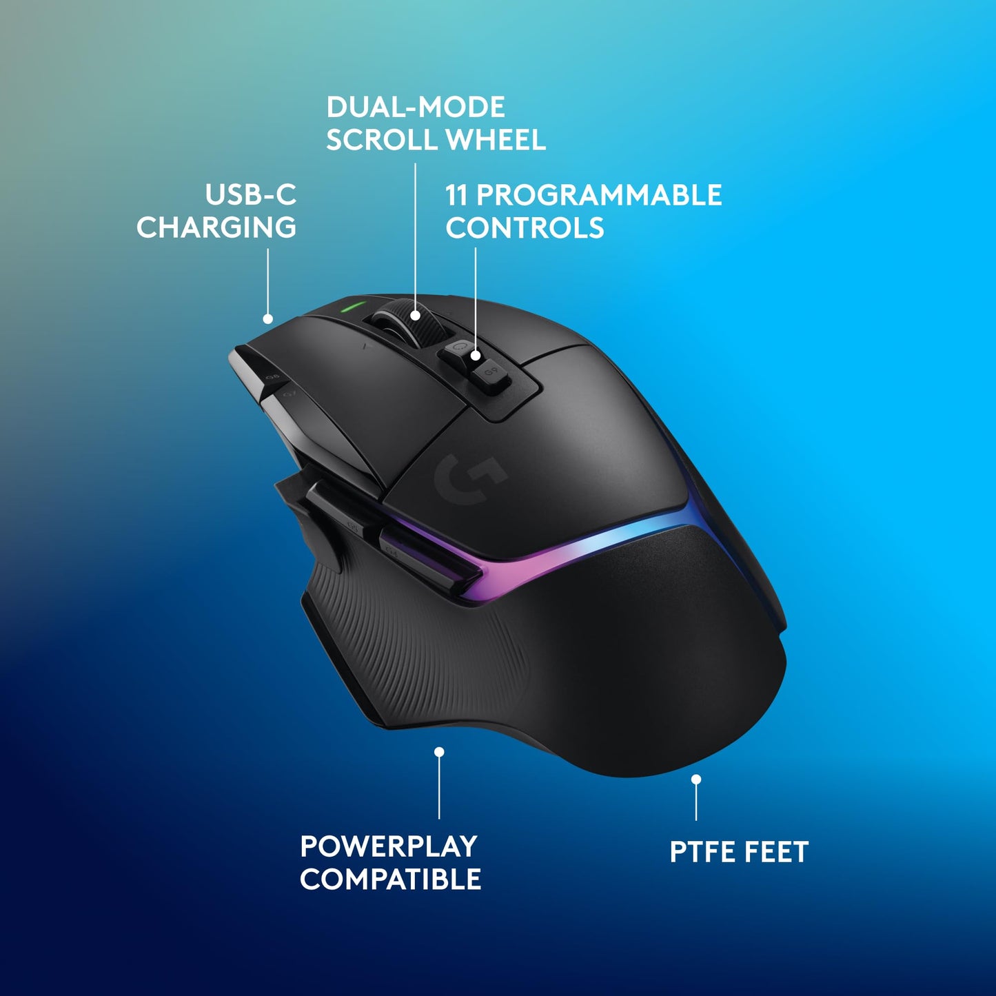 Logitech G502 HERO High Performance Wired Gaming Mouse, HERO 25K Sensor, 25,600 DPI, RGB, Adjustable Weights, 11 Programmable Buttons, On-Board Memory, PC/Mac - Black