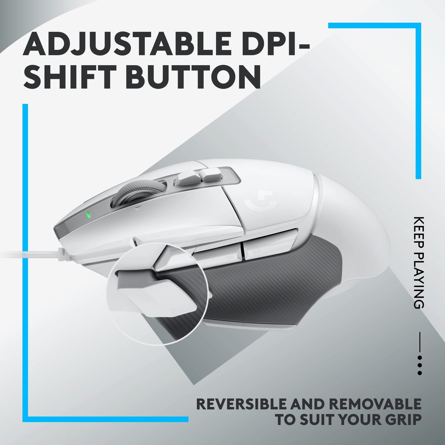 Logitech G502 HERO High Performance Wired Gaming Mouse, HERO 25K Sensor, 25,600 DPI, RGB, Adjustable Weights, 11 Programmable Buttons, On-Board Memory, PC/Mac - Black