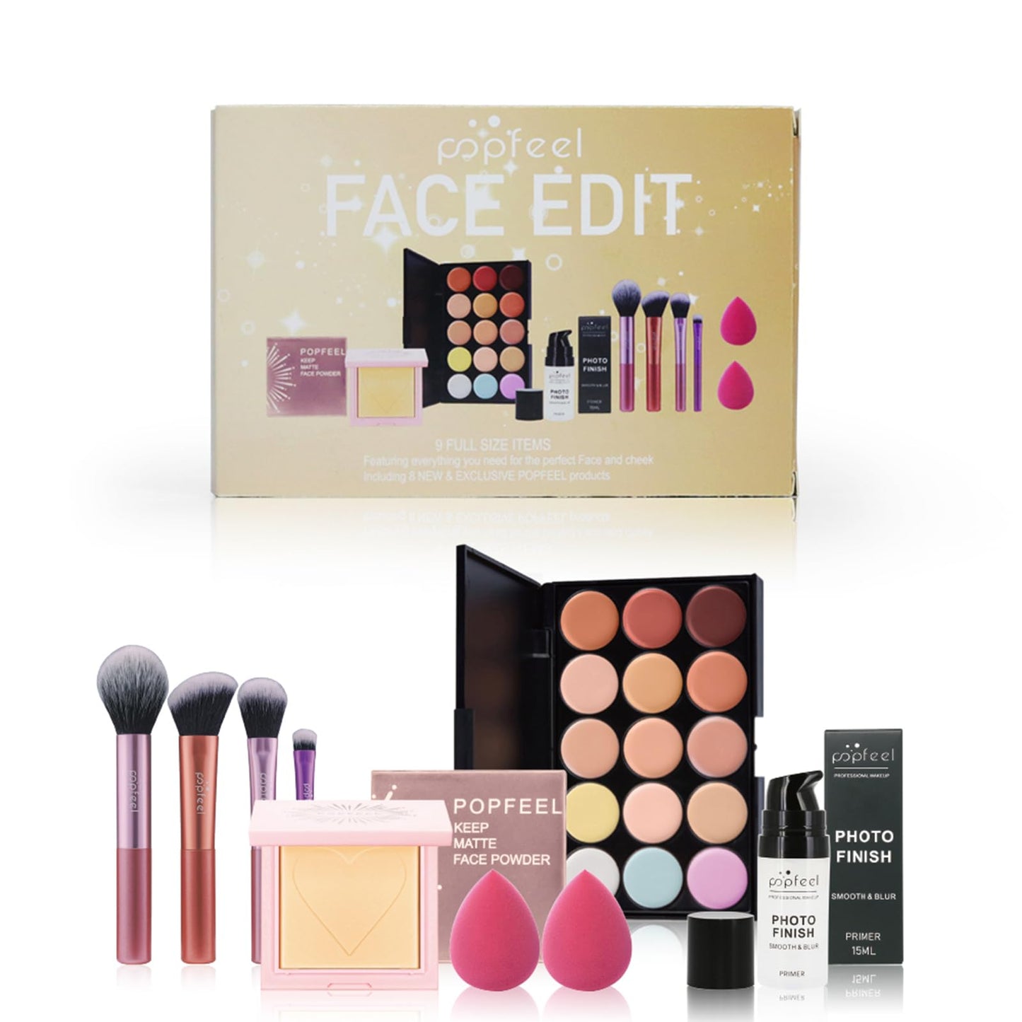 FantasyDay All-in-one Makeup Gift Sets | Full Make up Kit for Women Girls Xmas Essential Bundle Include Eyeshadow Palette Lipstick Blush Concealer Face Powder Eyeliner Lipgloss Mascara Eyebrow Pencil