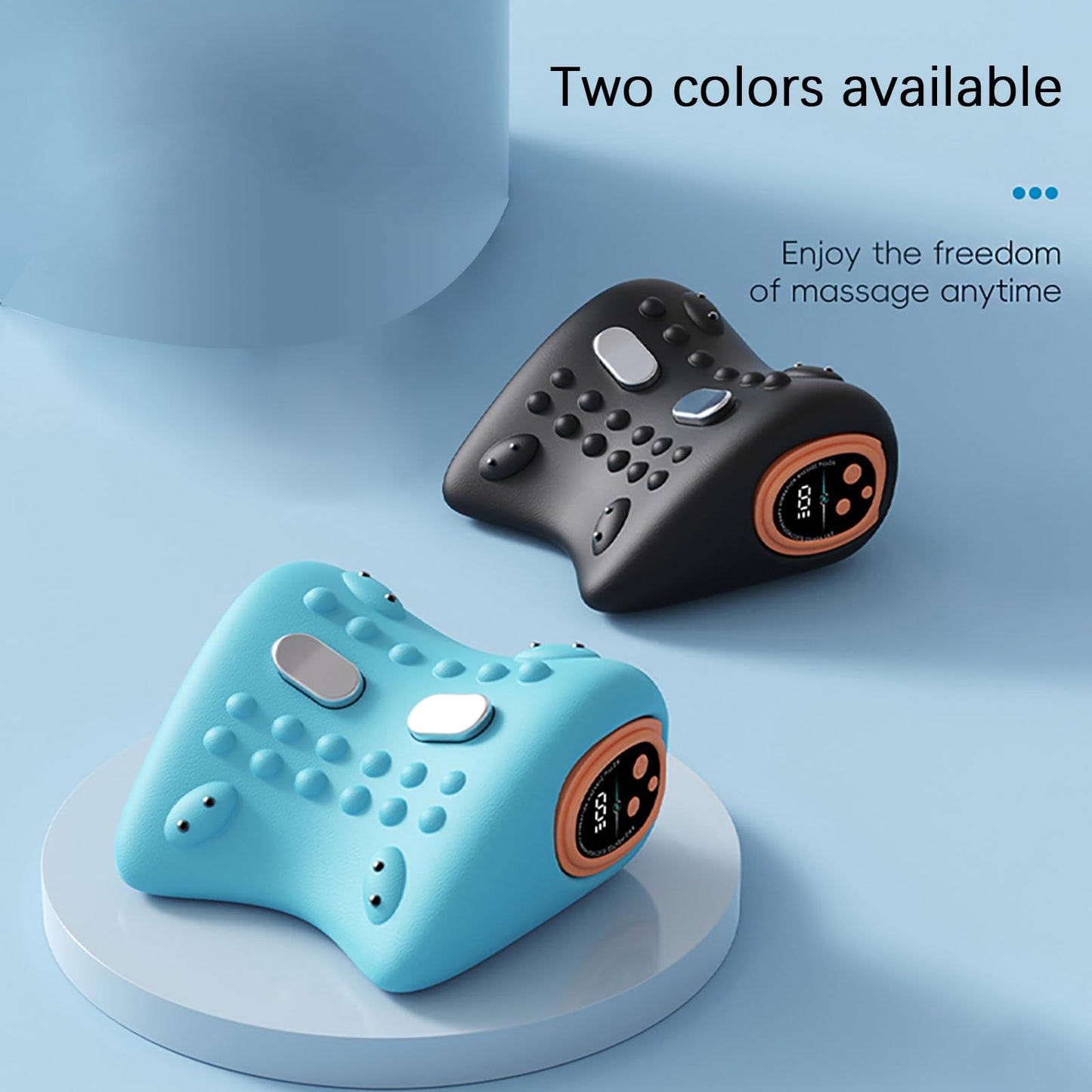 Neck Massager Pillow with Heat,3-in-1 EMS Pulse/Vibration/Heating with Remote Control,Electric Cervical Neck Traction Pillows for Pain Relief and Muscle Relax,Gifts for Women Men(Blue)