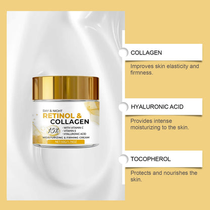 Retinol Cream for Face Anti Aging: Retinol Face Neck Wrinkle Cream with Collagen Hyaluronic Acid - Night Moisturizer for Men Women - Anti Aging Facial Skin Care Gifts for Mom Dad Sister