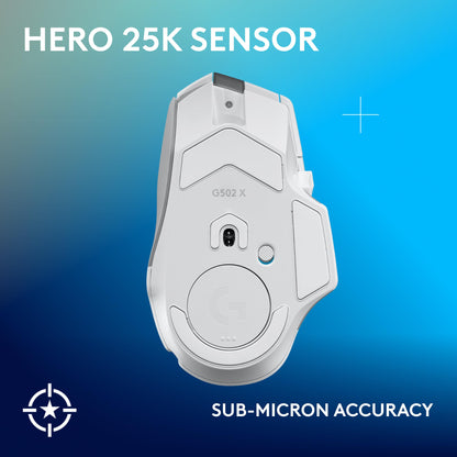 Logitech G502 HERO High Performance Wired Gaming Mouse, HERO 25K Sensor, 25,600 DPI, RGB, Adjustable Weights, 11 Programmable Buttons, On-Board Memory, PC/Mac - Black