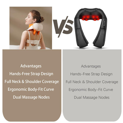 Neck and Shoulder Massager,Portable Shiatsu Back Massage Hand-Shaped Deep Tissue 4D Kneading Massager with Heat for Pain Relief and Muscle Relax,Christmas Gifts for Women Men,(Green)