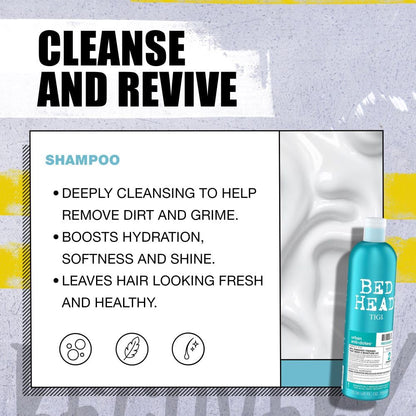 Bed Head by TIGI 750ml Recovery Shampoo and Conditioner Set - Deep Moisture, Salon-Pro, Shampoo and Conditioner for Dry, Heat Damaged Hair to Control Frizz, Unisex Colour Protection Hair Treatment