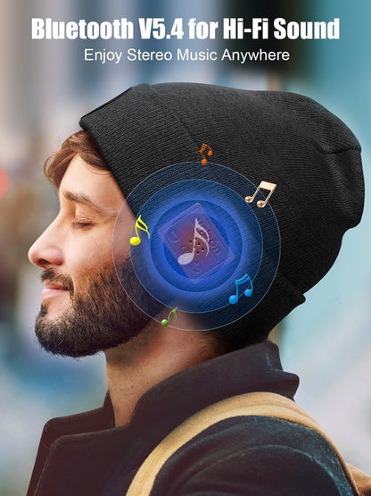 Valentines Day Gifts for Him, Valentine Gifts for Men, Mens Gift Cool Gadgets, LED Bluetooth Beanie with Light for Men