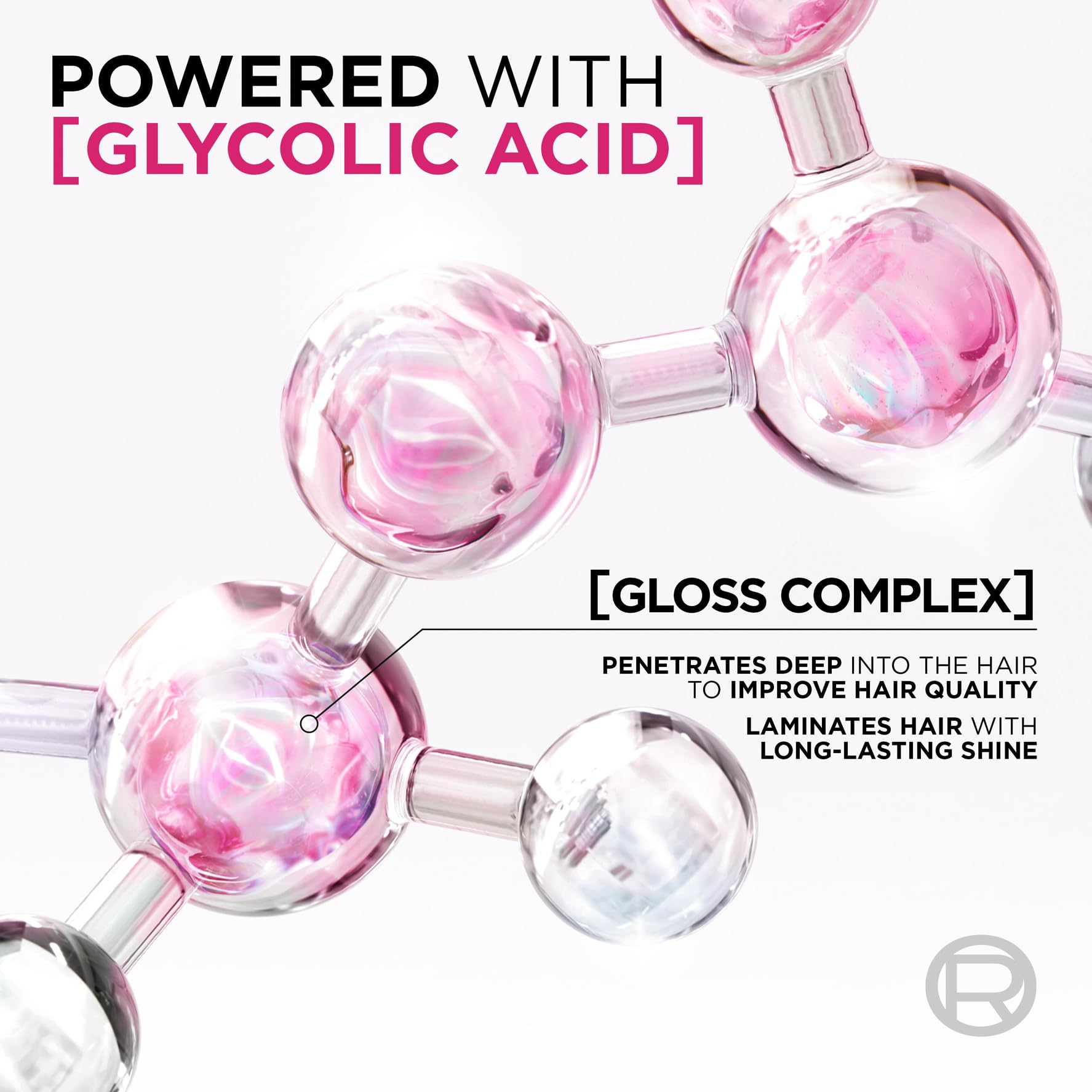 L'Oréal Paris Elvive Glycolic Gloss Shampoo, Conditioner and Rinse-Off Treatment Set for Dull Porous Hair, Get The Shiniest Hair of Your Life, Glossing Routine for Mirror-Like Shine