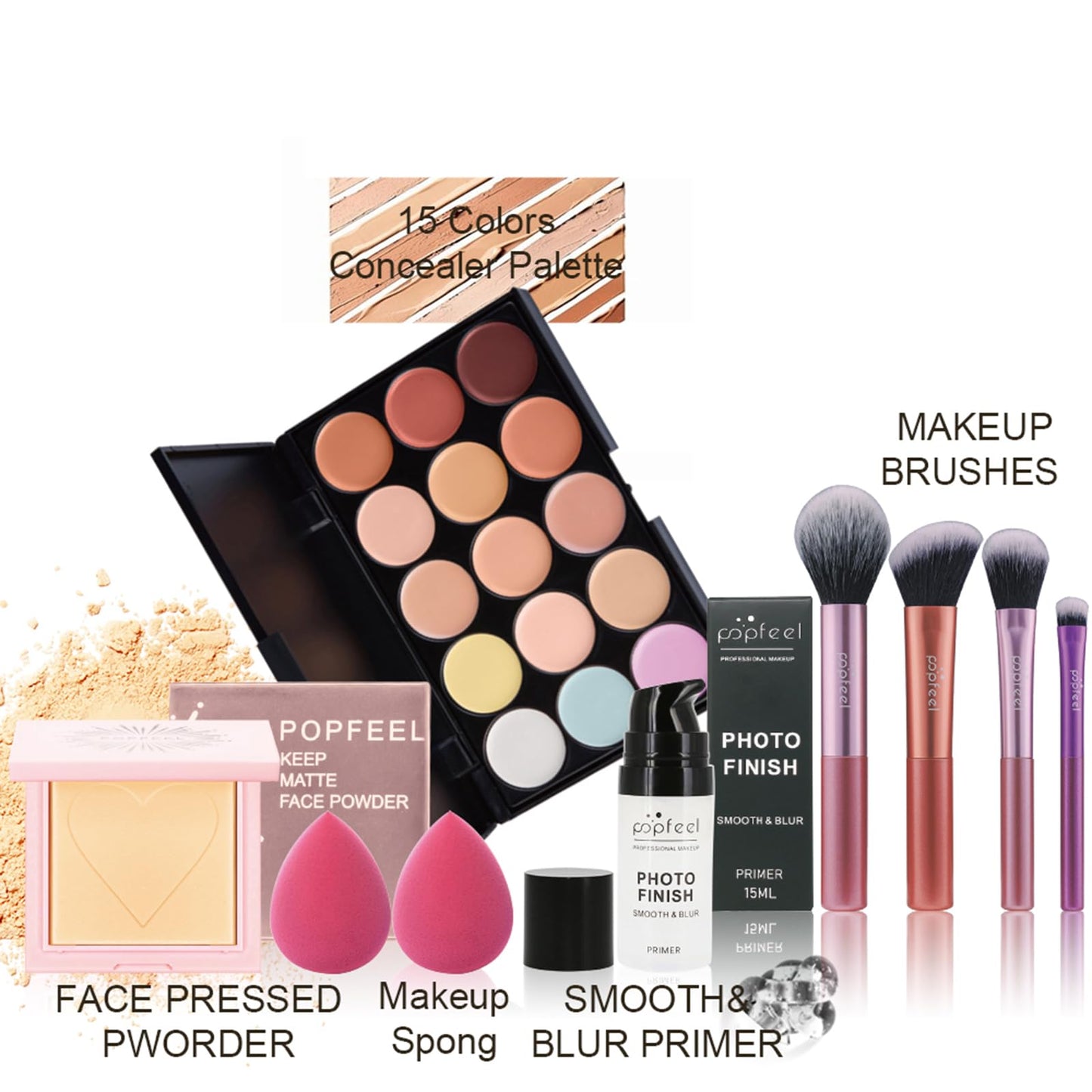 FantasyDay All-in-one Makeup Gift Sets | Full Make up Kit for Women Girls Xmas Essential Bundle Include Eyeshadow Palette Lipstick Blush Concealer Face Powder Eyeliner Lipgloss Mascara Eyebrow Pencil